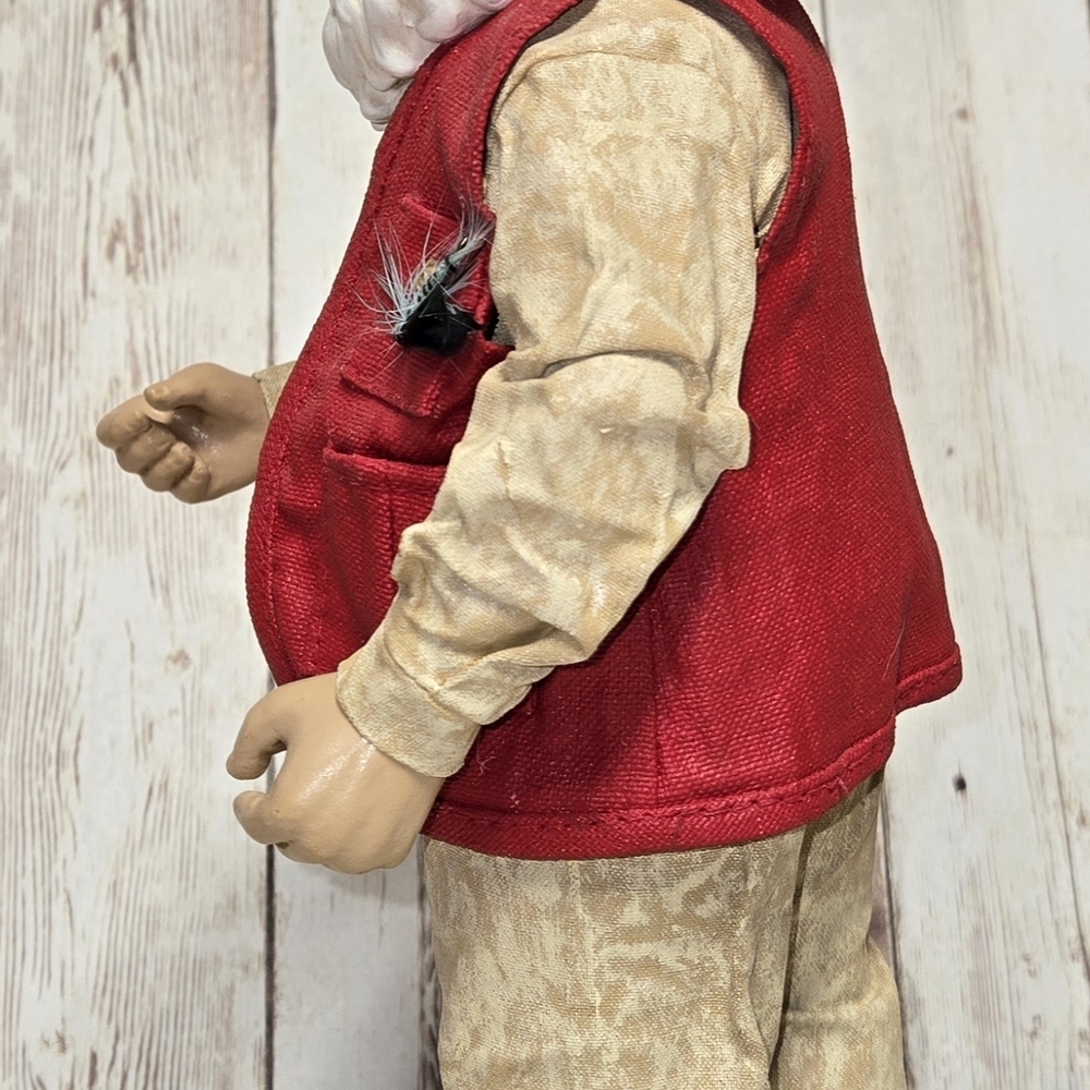 2000 Clothtique Possible Dreams  Reel Good Time 10.5” Tall Fishing Santa Only - Picture 2 of 9